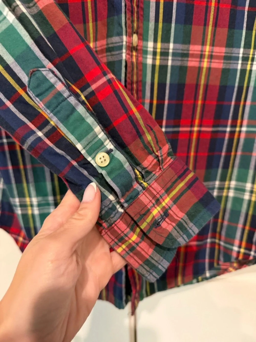 Ralph Lauren Plaid Tartan Button‎ Down Shirt Boys Sz L (14 16)